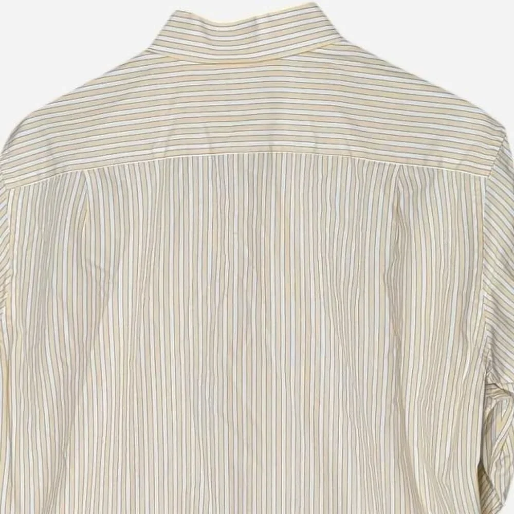 J.Crew Haberdashery Shirt Mens Medium M Yellow Striped 80s 2-Ply Cotton L/S